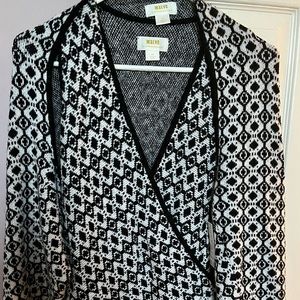 Maeve by Anthro; SP; Black & White diamond pattern 2-piece angora sweater set.